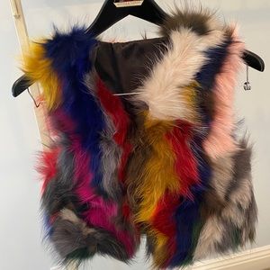 COPY - New Multicolored Real Fox Fur Vest size Small